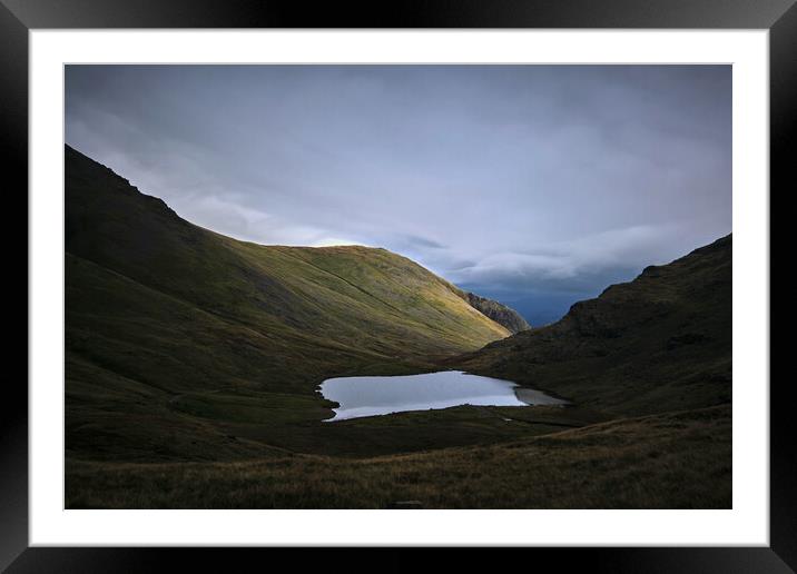 Light around the corner, Styhead Tarn, The Lake District Framed Mounted Print by Dan Ward