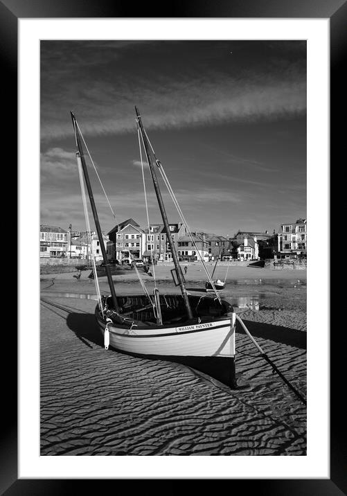 Fishing boat in St Ives harbour, Cornwall Framed Mounted Print by Dan Ward