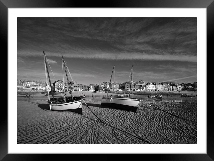 Fishing boats in St Ives harbour, Cornwall Framed Mounted Print by Dan Ward