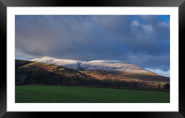 Winter light on Skiddaw, The Lake District Framed Mounted Print by Dan Ward