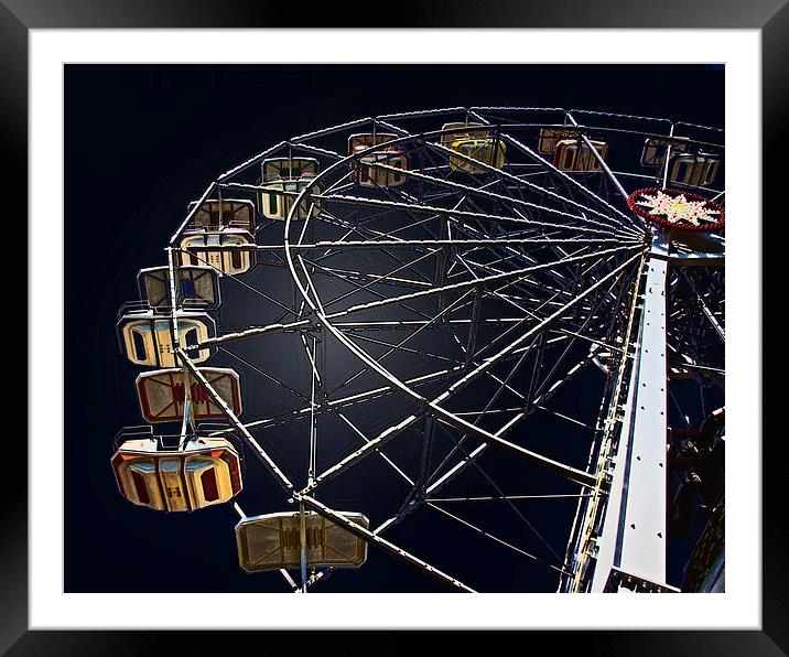Ferris Wheel in the Night Framed Mounted Print by Tom and Dawn Gari