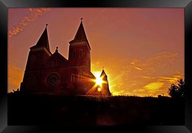 St Vincent Basilica at Sunset Framed Print by Tom and Dawn Gari