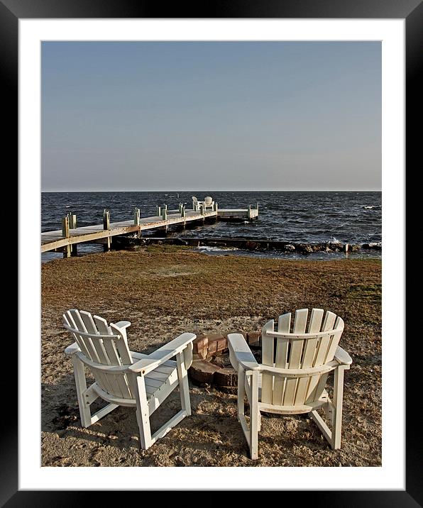 Relaxing by the fire pit Framed Mounted Print by Tom and Dawn Gari