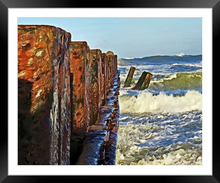 Waves Against The Breakers Framed Mounted Print by Tom and Dawn Gari