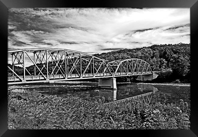  Scenic Bridge Rural Pennsylvania  Framed Print by Tom and Dawn Gari
