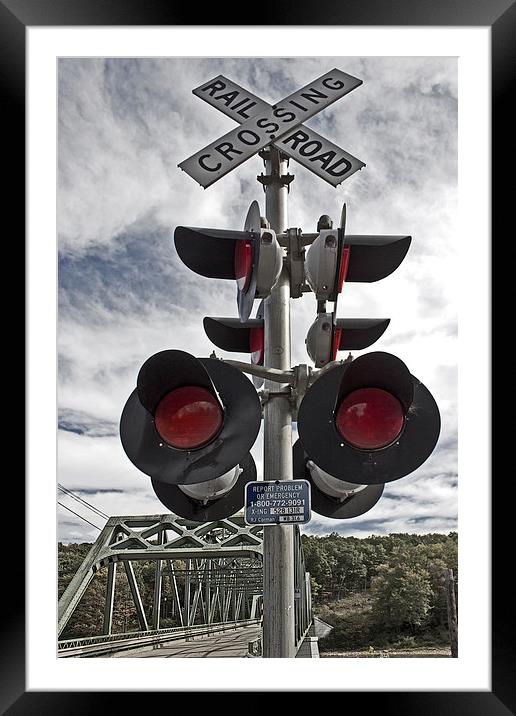  Rail Road Crossing Framed Mounted Print by Tom and Dawn Gari