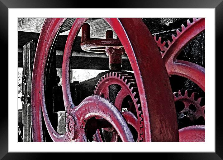  Wine Press Gears Framed Mounted Print by Tom and Dawn Gari