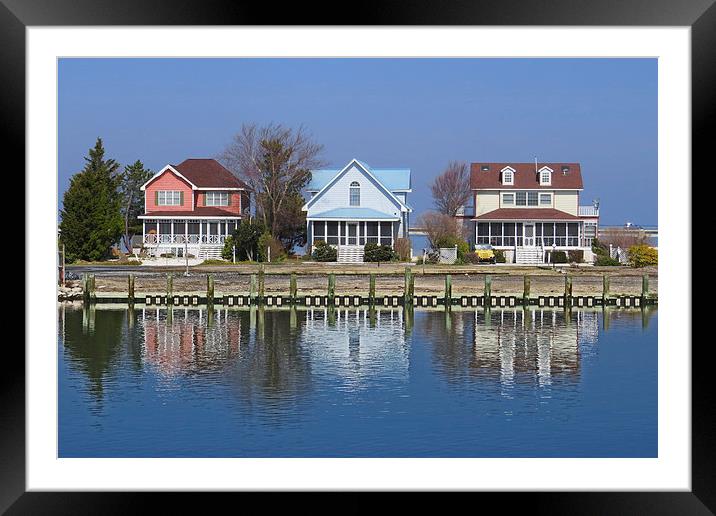  Houses By The Bay Framed Mounted Print by Tom and Dawn Gari