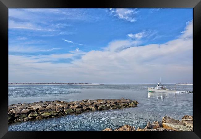  Boat On Barnegat Bay Framed Print by Tom and Dawn Gari