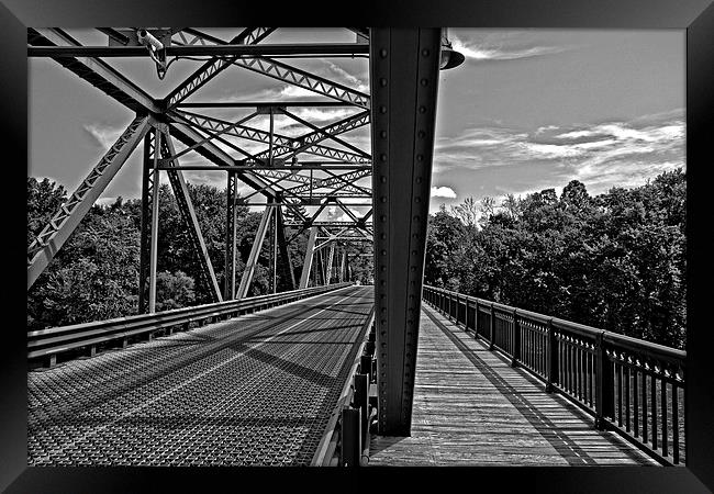  Automobile and Foot Bridge  Framed Print by Tom and Dawn Gari