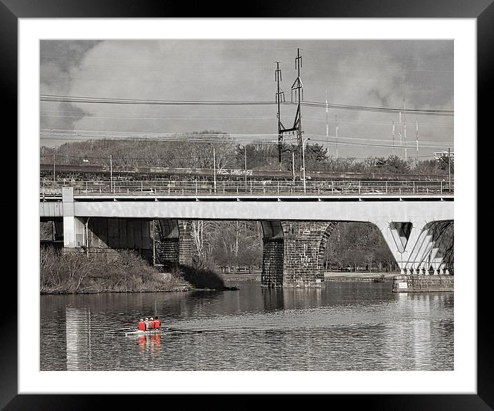  Rowing on the RIver Framed Mounted Print by Tom and Dawn Gari