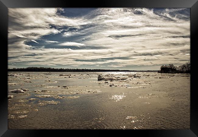 Icy River  Framed Print by Tom and Dawn Gari