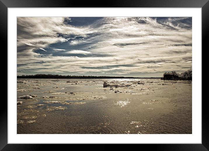 Icy River  Framed Mounted Print by Tom and Dawn Gari