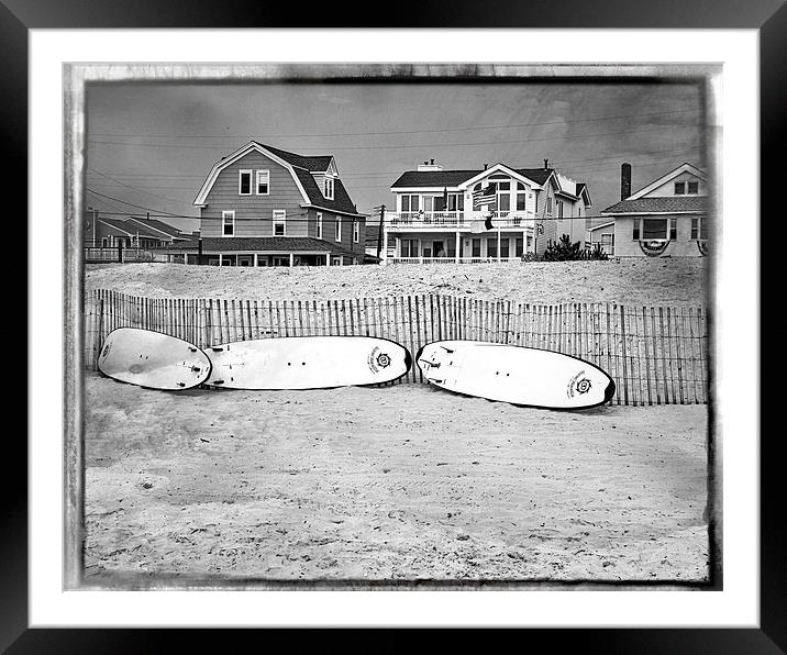  Surf Boards on the Beach Framed Mounted Print by Tom and Dawn Gari