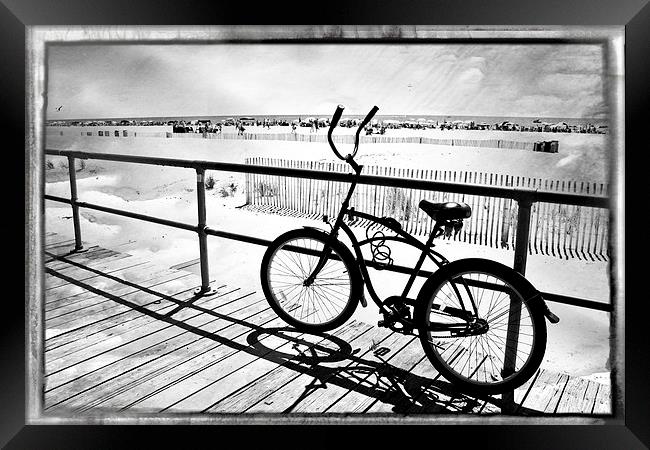  Boardwalk Bike Framed Print by Tom and Dawn Gari