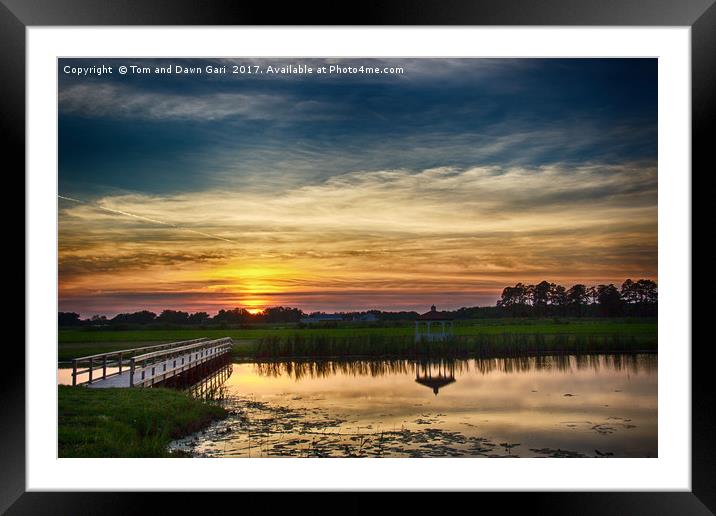 New Jersey Sunset Framed Mounted Print by Tom and Dawn Gari