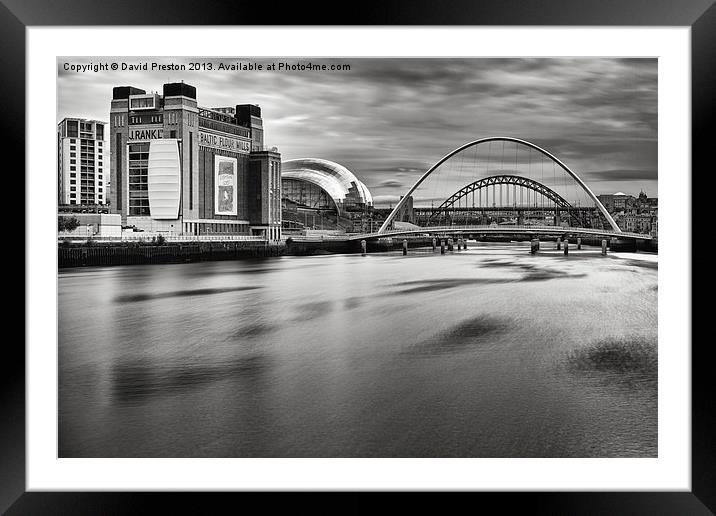 Tyne Bridges, Baltic and Sage Framed Mounted Print by David Preston