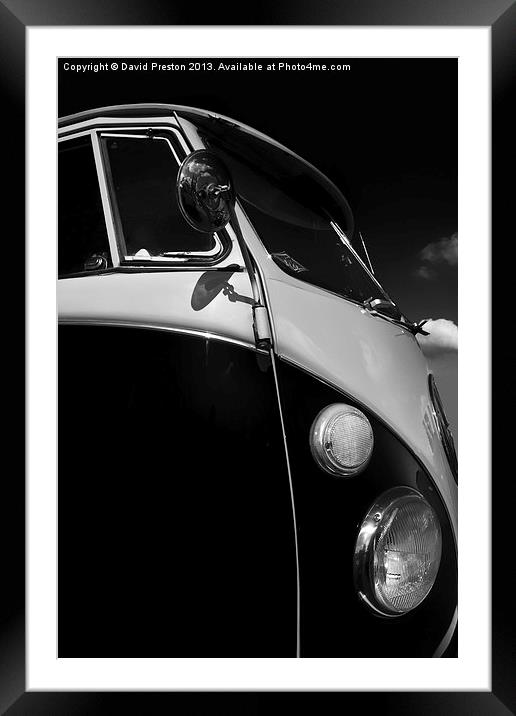 VW Split Screen camper / bus Framed Mounted Print by David Preston