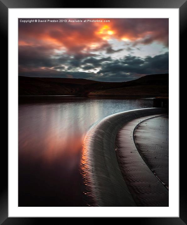 Sunset  Butterley Reservoir Marsden Framed Mounted Print by David Preston