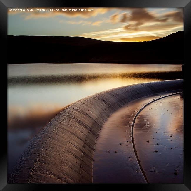 Butterley Reservoir Sunset Marsden Framed Print by David Preston