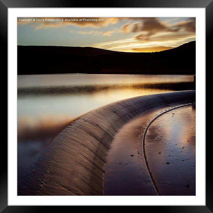 Butterley Reservoir Sunset Marsden Framed Mounted Print by David Preston