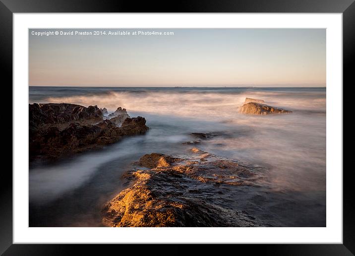 Evening light on the rocks Framed Mounted Print by David Preston