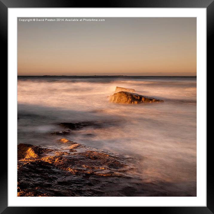 Evening Light at Bamburgh Framed Mounted Print by David Preston