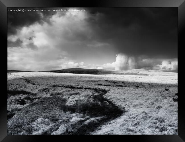 Approaching Storm, Pennine Way, Marsden, UK Framed Print by David Preston