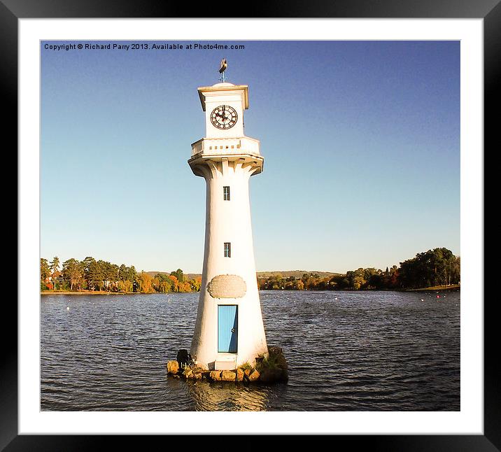 Roath Park Lighthouse Framed Mounted Print by Richard Parry