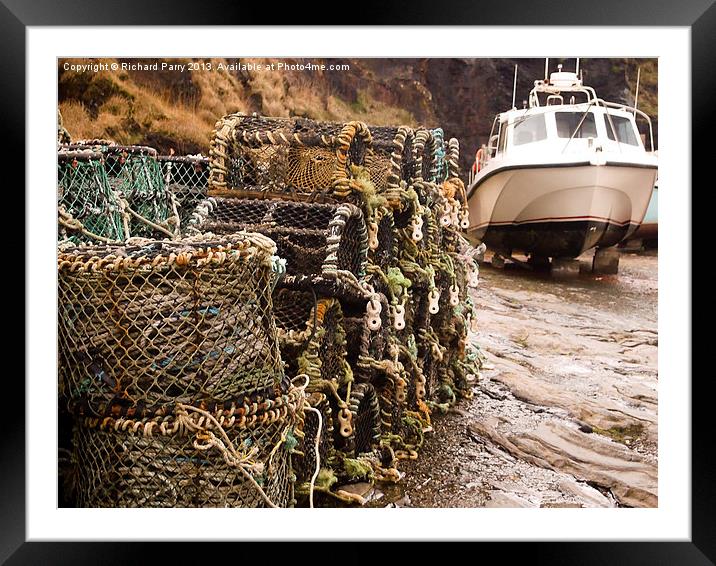 Cornish Lobster Pots Framed Mounted Print by Richard Parry