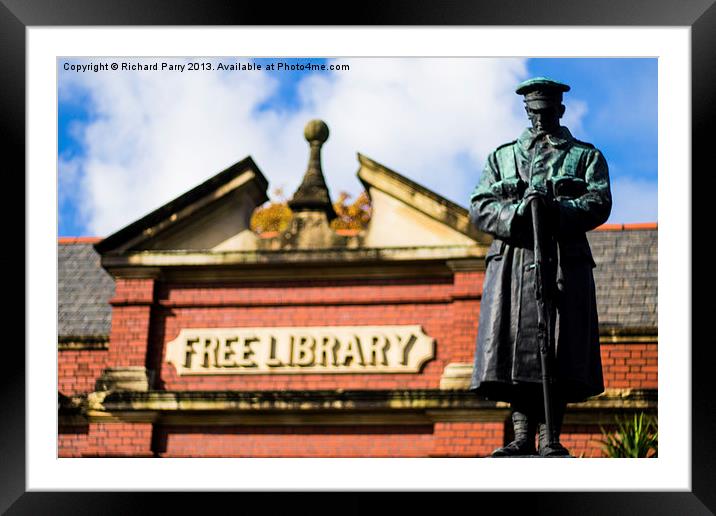Whitchurch Library and War Memorial Framed Mounted Print by Richard Parry
