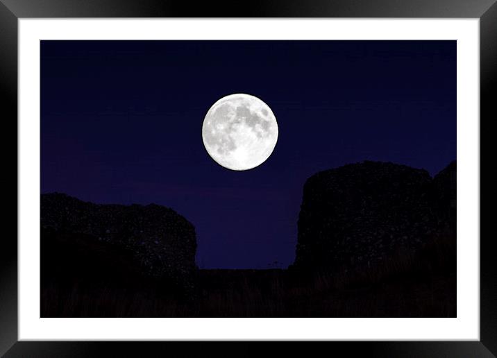 lucidimages-moon-old-sarum Framed Mounted Print by Raymond  Morrison