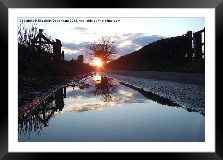 Puddle Lane Sunset Framed Mounted Print by Elizabeth Debenham