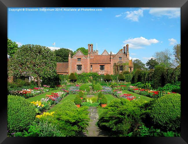  Chenies Manor and Sunken Garden in early Spring Framed Print by Elizabeth Debenham