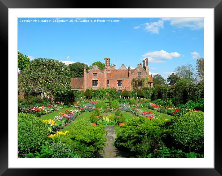  Chenies Manor and Sunken Garden in early Spring Framed Mounted Print by Elizabeth Debenham