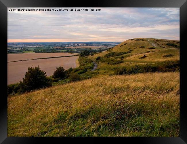  View to the Beacon from Steps Hill, Ivinghoe Framed Print by Elizabeth Debenham