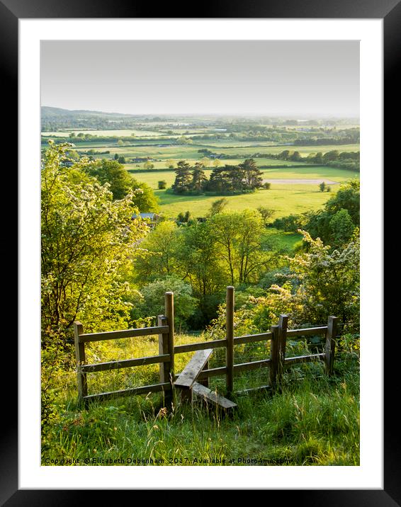 Aldbury Nowers, Tring; The Ridgeway walk Framed Mounted Print by Elizabeth Debenham