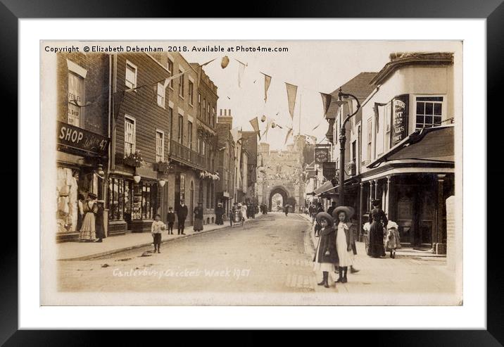 St Peter's Street and Westgate Towers, Canterbury Framed Mounted Print by Elizabeth Debenham