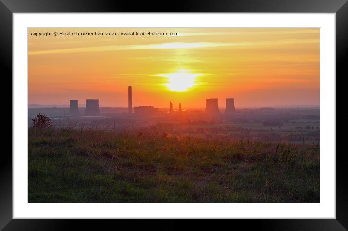 Sundown over Didcot Power Station. Framed Mounted Print by Elizabeth Debenham