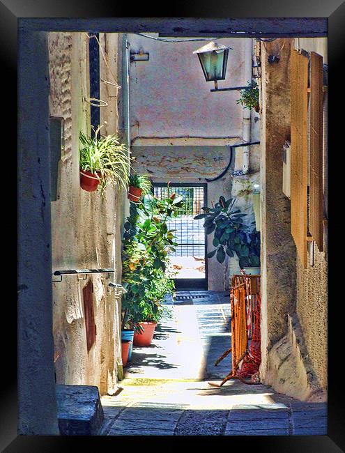 An alleyway in Lanjaron Framed Print by Adrian Wilkinson