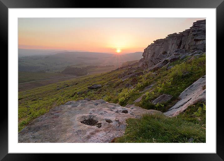 Stanage Sunset Framed Mounted Print by Matt Cottam