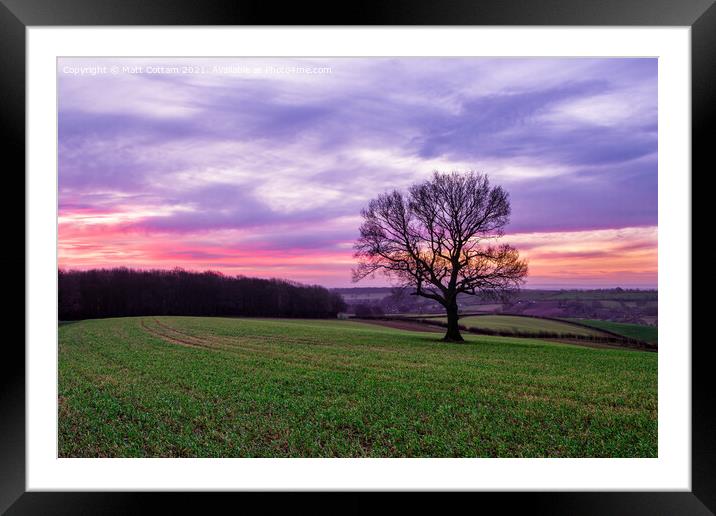 Calverton Sunrise Framed Mounted Print by Matt Cottam