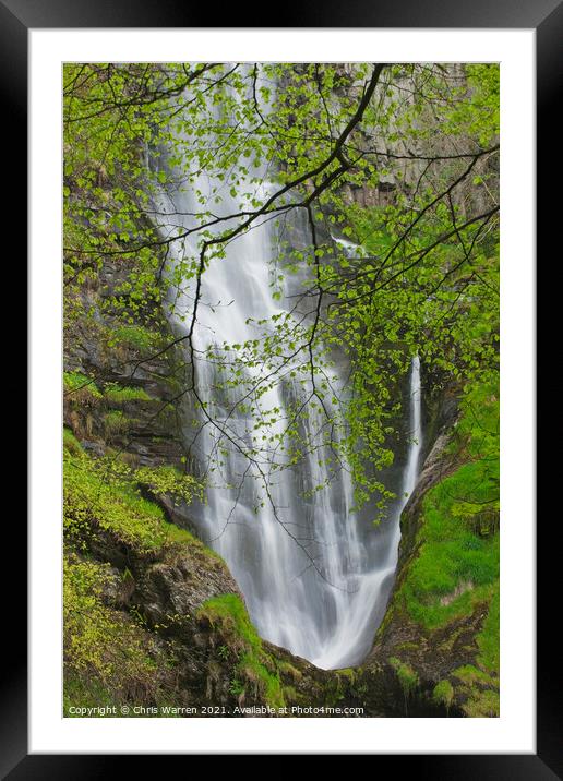 Pistyll Rhaeadr Waterfalls Welshpool Powys Wales Framed Mounted Print by Chris Warren
