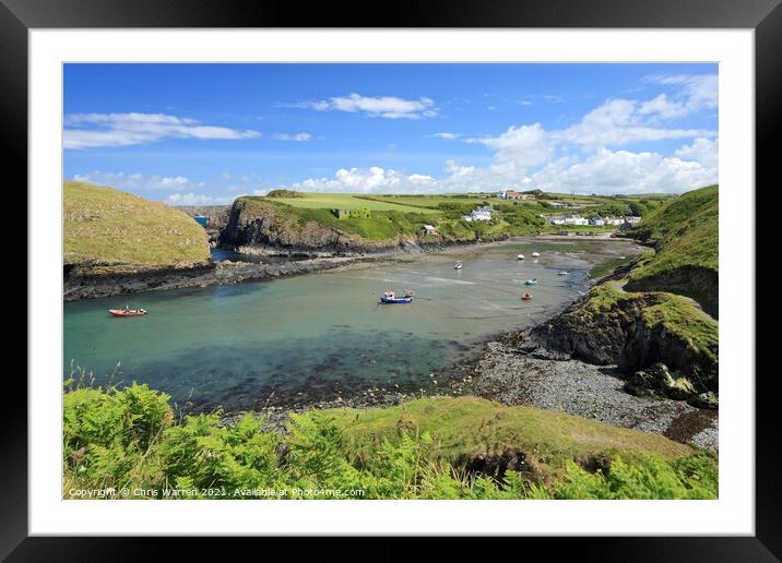 Boats at Abercastle Pembrokeshire Wales Framed Mounted Print by Chris Warren