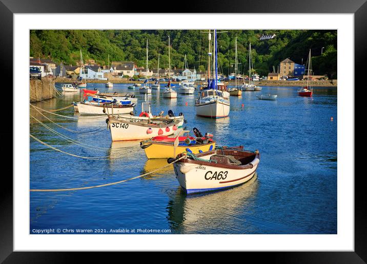 Boats in Lower Fishguard Pembrokeshire Wales Framed Mounted Print by Chris Warren