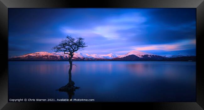 Dawn over Loch Lomond with The Trossachs behind in Framed Print by Chris Warren