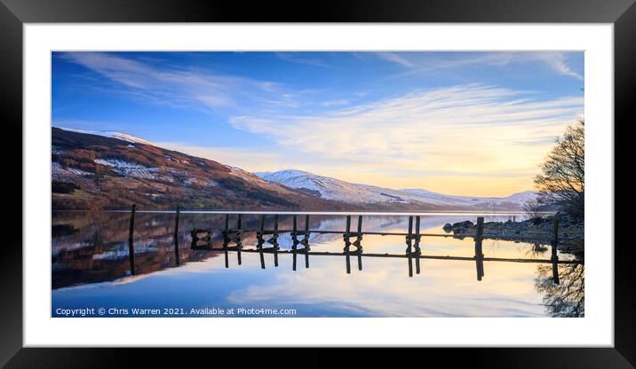 Reflections on Loch Tay Perth and Kinross Scotland Framed Mounted Print by Chris Warren