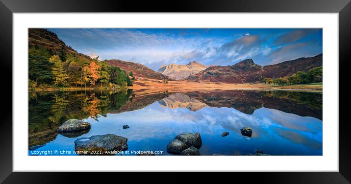 Blea Tarn Lake District Cumbria reflections Framed Mounted Print by Chris Warren