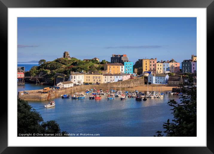 Tenby Harbour Pembrokeshire Wales Framed Mounted Print by Chris Warren