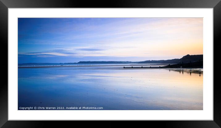 Amroth beach nr Saundersfoot Pembrokeshire Wales Framed Mounted Print by Chris Warren